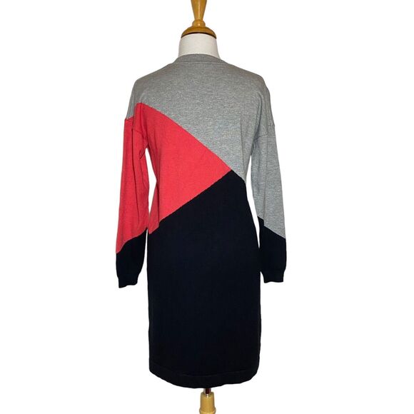 Sugarhill Brighton Women's Long Sleeve Knit Colorblock Crew Neck Dress Size 4 - Picture 5 of 11